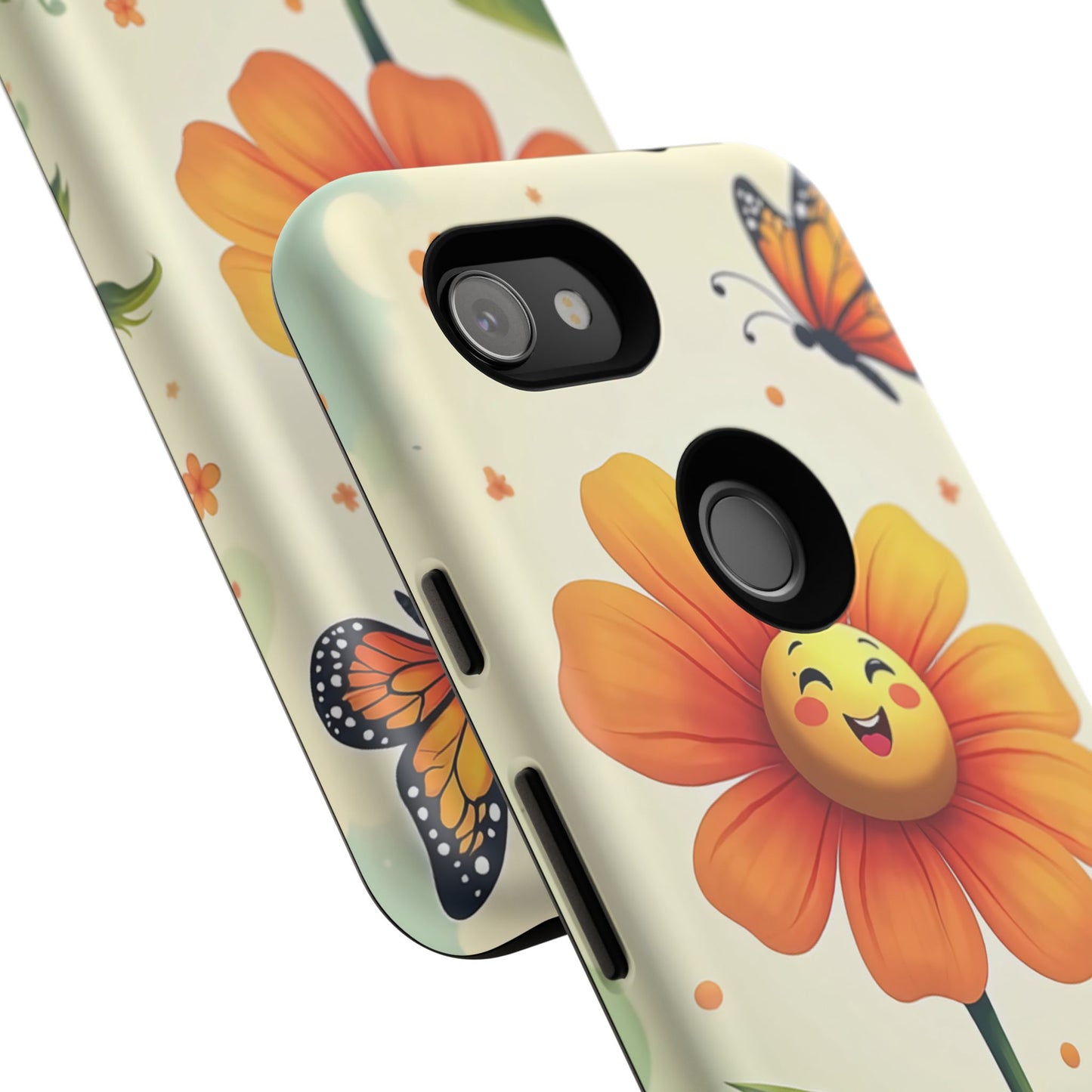 Floral Phone Case with Butterfly Design, Cute Flower Phone Cover for Nature Lovers, Eco-Friendly Gift, Spring Vibes, Birthday Present