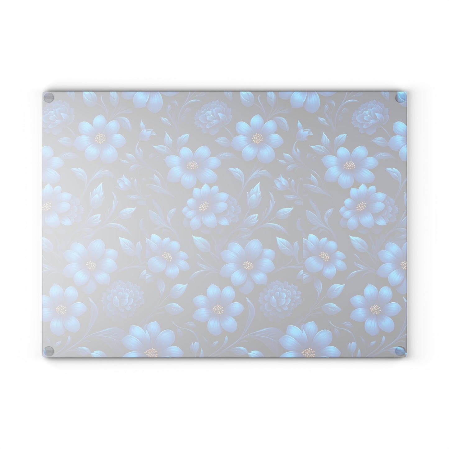 Floral Glass Cutting Board - Kitchen Decor, Gift for Home Chef, Mother's Day, Wedding Present, Cooking Accessories