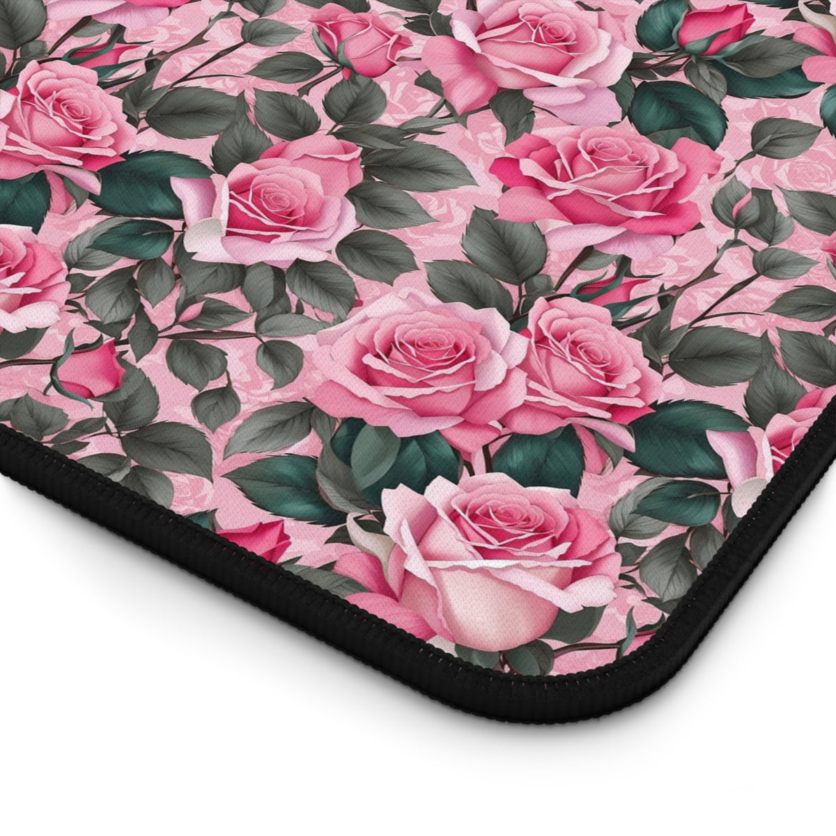 Floral Desk Mat, Elegant Workspace Decor, Gift for Her, Home Office Accessory, Mother's Day Gift, Pink Rose Design