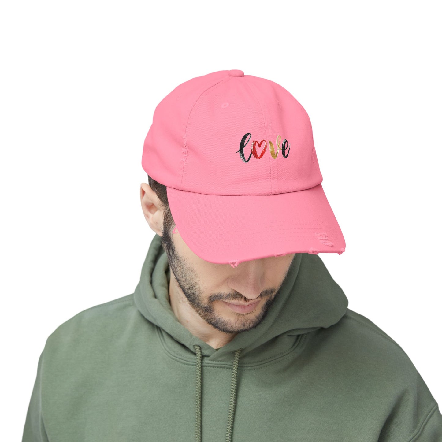 Distressed Love Cap - Casual Unisex Hat for Everyday Wear, Gift for Her, Summer Accessory, Trendy Streetwear, Distressed Cap