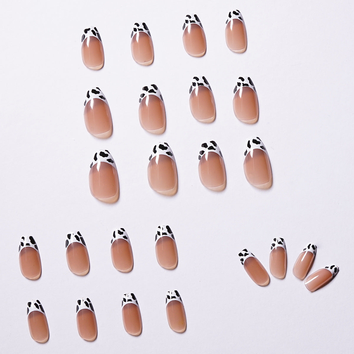 Anti-French small milk pattern purple gray press on nails art finished fake nail nail art patch nail patch – Image 3