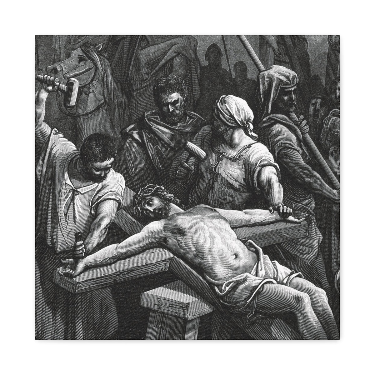 Crucifixion Art Matte Canvas Print – Stretched Religious Wall Decor