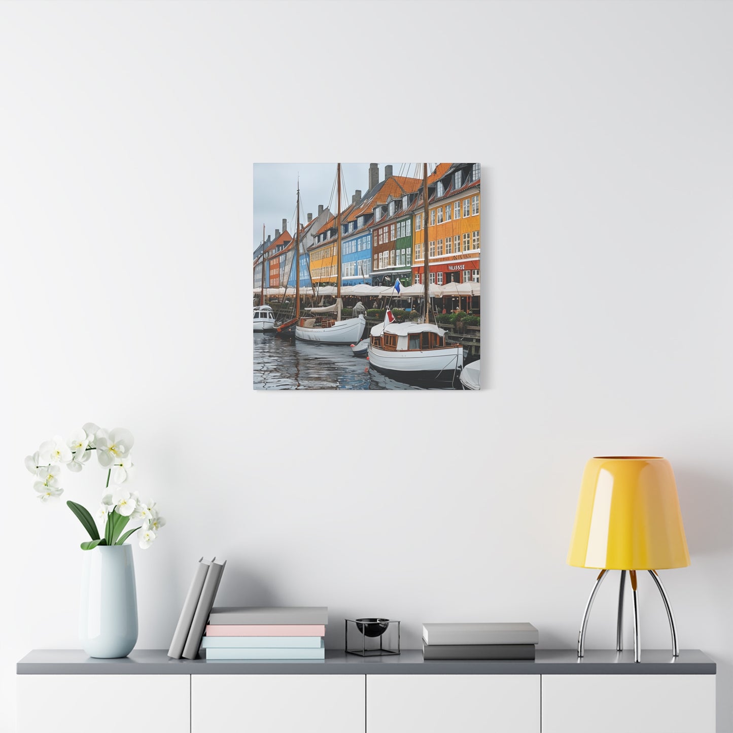 Coastal Canvas Print, Vibrant Harbor Art, Nautical Home Decor, Gift for Sailors, Maritime Wall Art