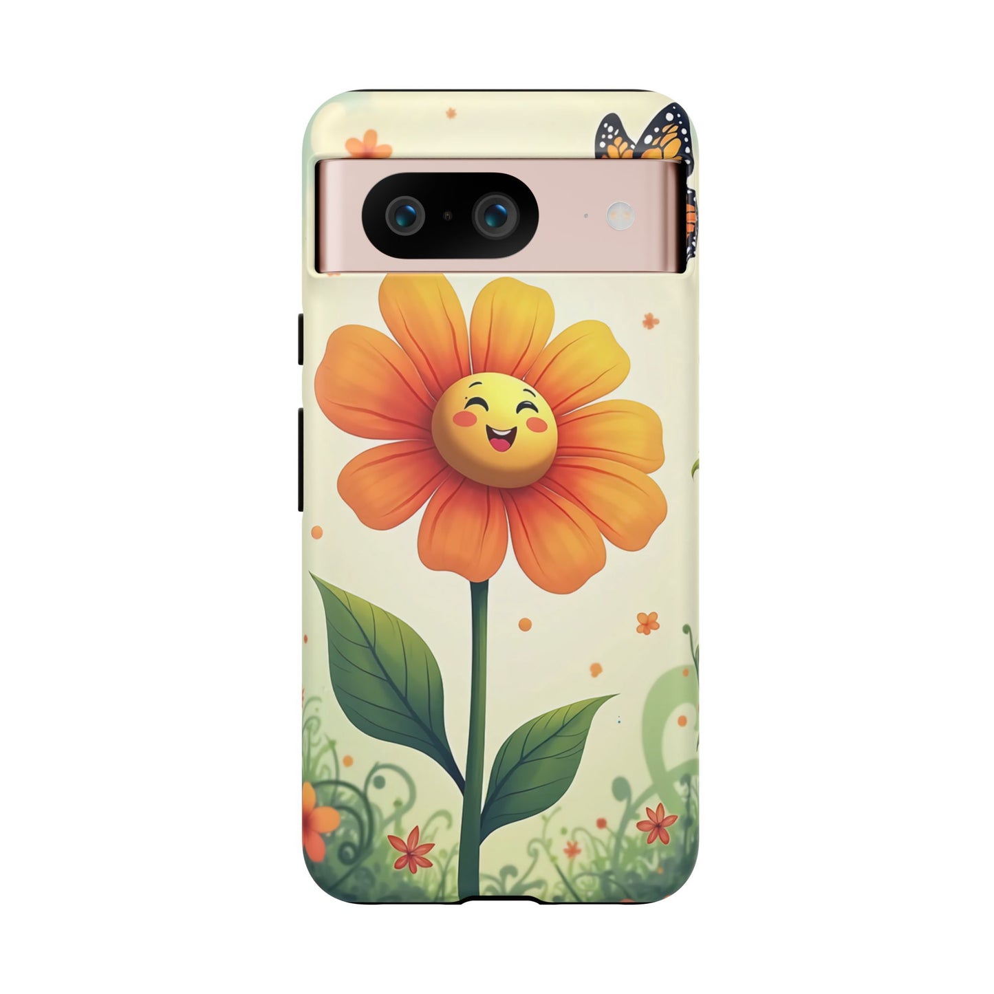 Floral Phone Case with Butterfly Design, Cute Flower Phone Cover for Nature Lovers, Eco-Friendly Gift, Spring Vibes, Birthday Present