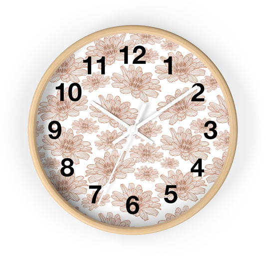 Floral Wall Clock, Vintage Decor, Home Decor, Gift for Her, Mother's Day, Boho Style Clock