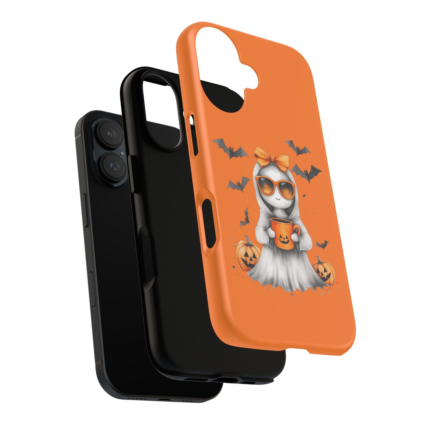 Halloween Ghost Phone Case, Cute Cat Ghost Case, Autumn Phone Cover, Spooky Season Gift, Trick or Treat Case