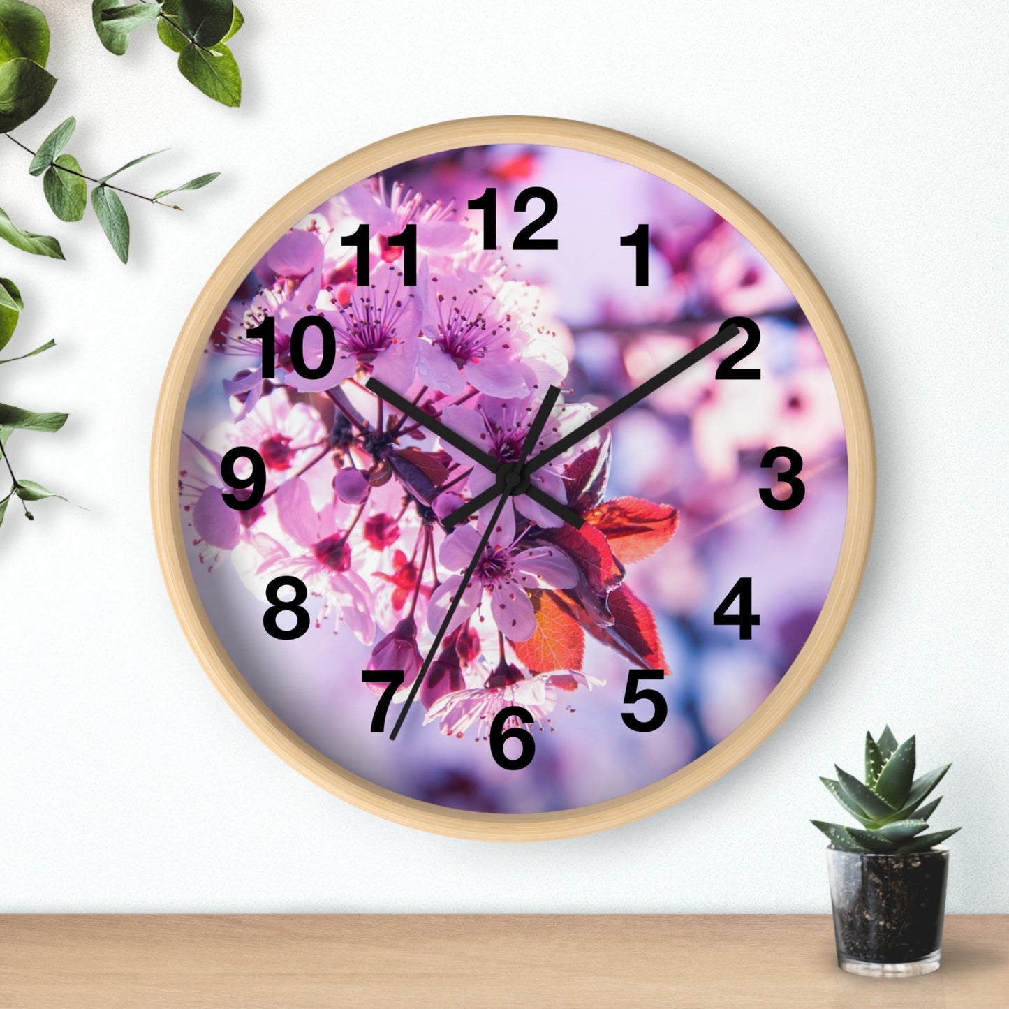 Floral Wall Clock, Elegant Timepiece, Home Decor, Gift for Her, Spring Decor, Nature Lovers, Birthday Gift