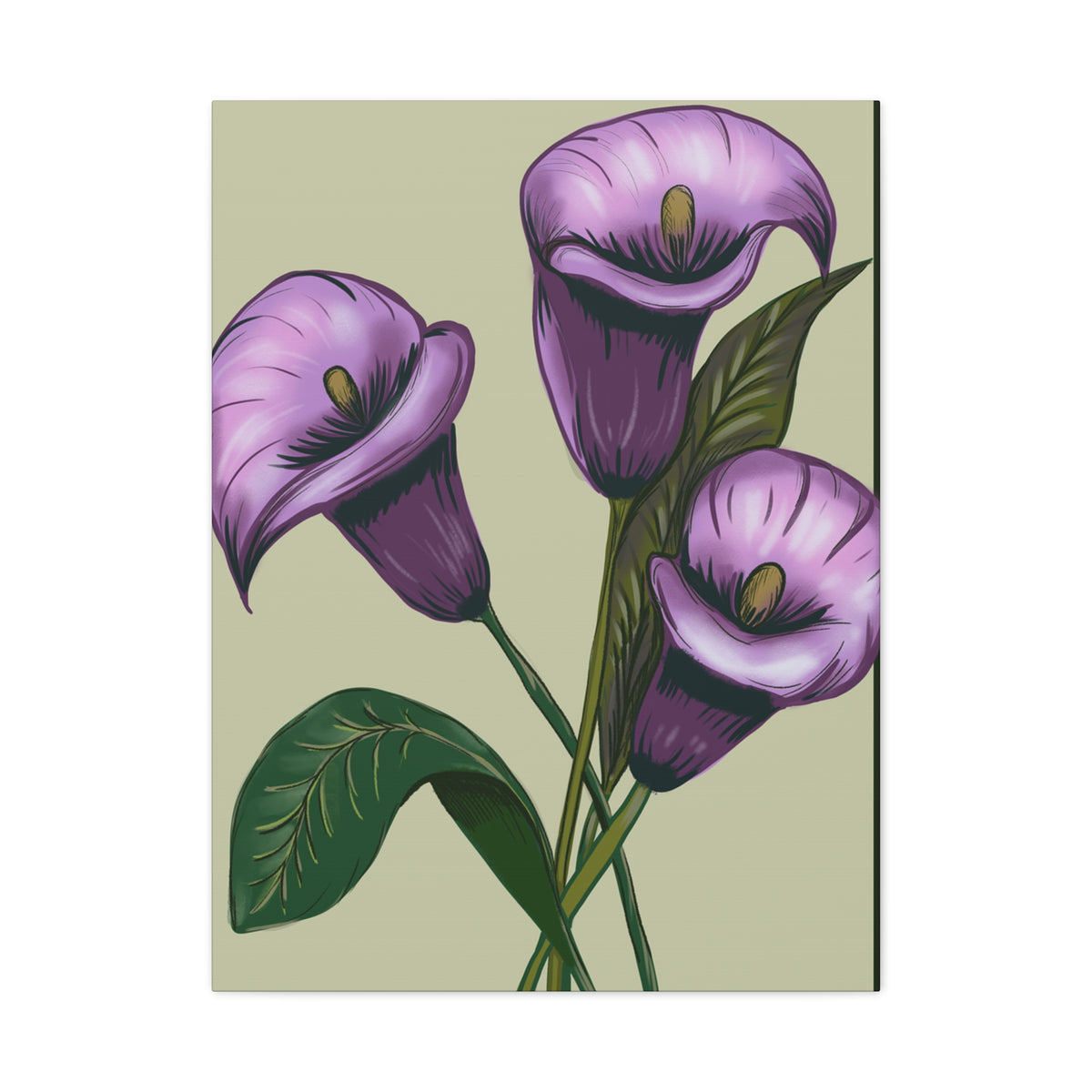Copy of Matte Canvas, Stretched, 1.25" Purple Flowers