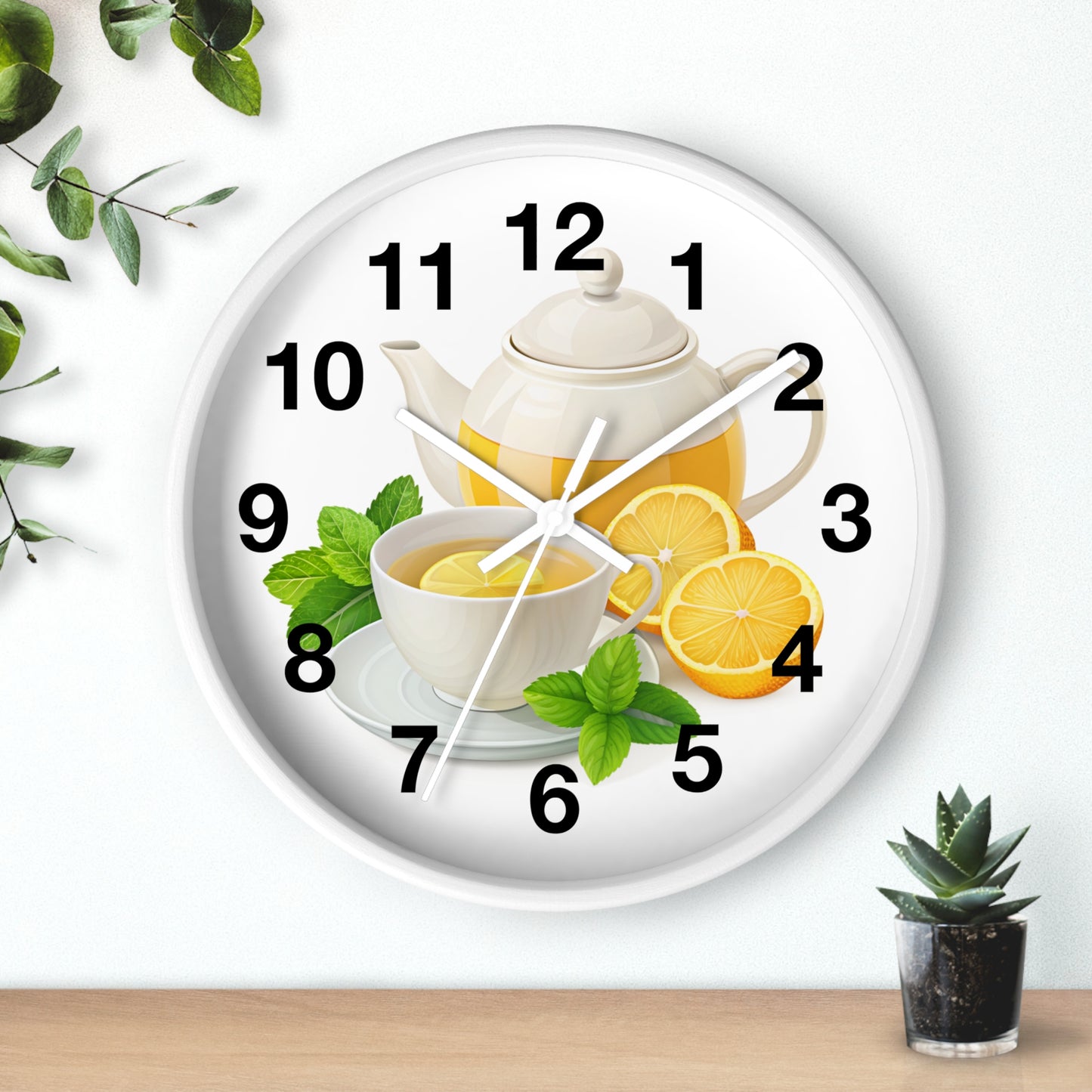 Lemon Tea Wall Clock - Charming Home Decor, Kitchen Wall Art, Gift for Tea Lovers, Modern Clock, Refreshing Vibes