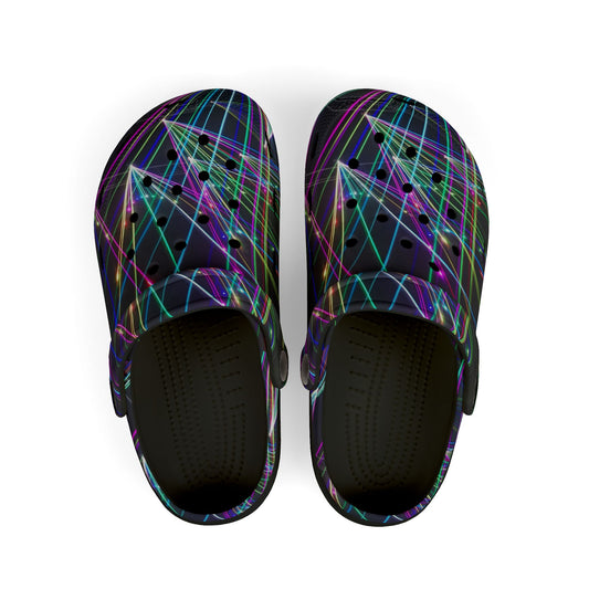 Vibrant Kid's EVA Foam Clogs, Colorful Slip-On Shoes for Fun Adventures, Neon Light Design, Ideal for Summer, Festivals, and Everyday Play