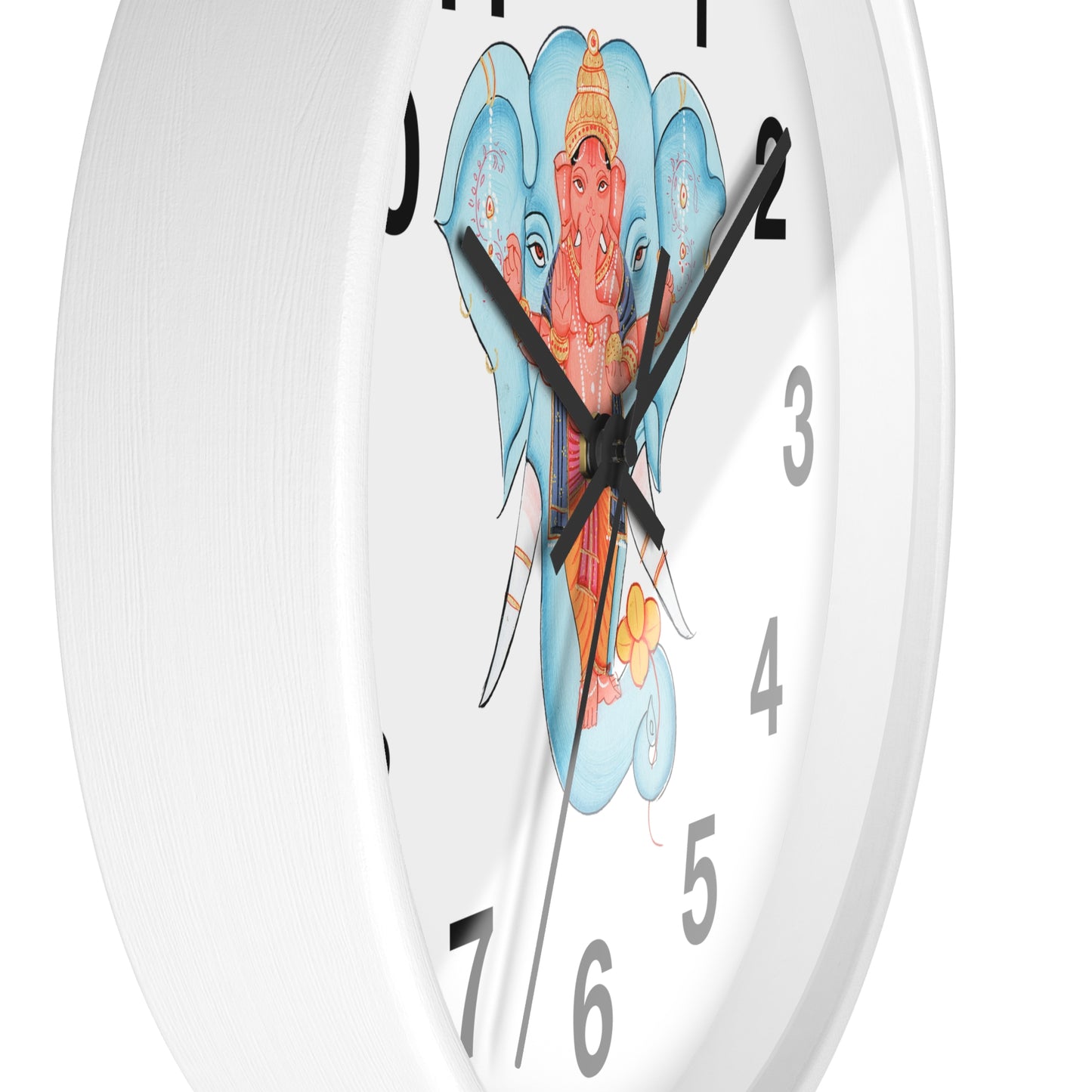 Ganesha Wall Clock, Hindu Home Decor, Spiritual Gift, Boho Wall Art, Timeless Decoration, Unique Timepiece