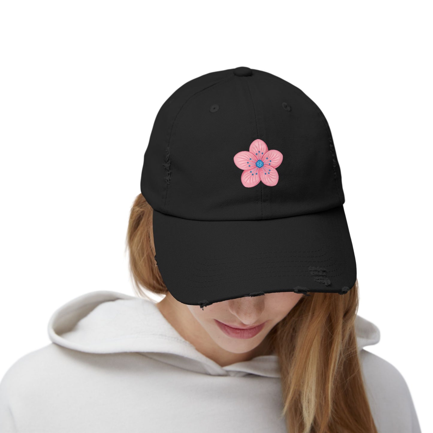 Floral Distressed Cap | Trendy Hat for Spring and Summer | Perfect Gift for Floral Lovers, Outdoor Events, Festivals, Birthdays