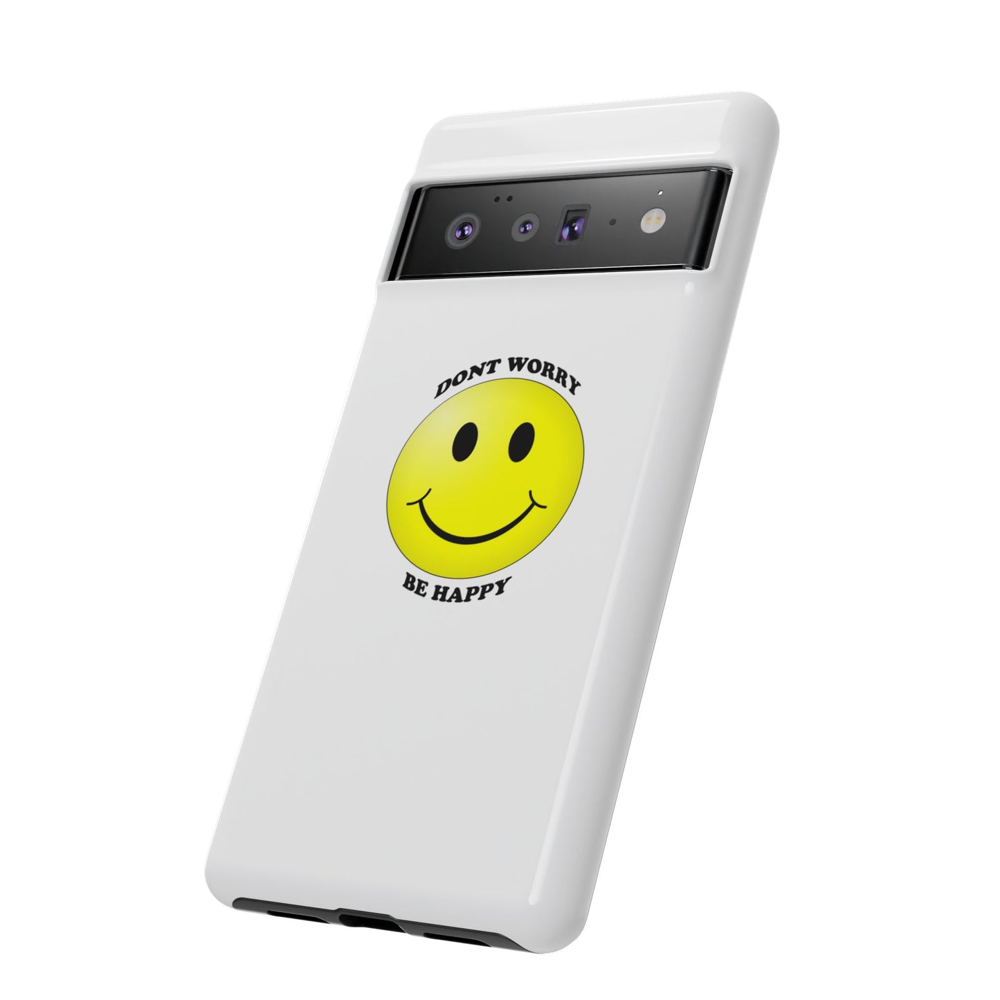 Happy Face Phone Case, Tough Cases, Don’t Worry, Be Happy, Cute Gift for Friends, Positive Vibes, Fun Mobile Accessories