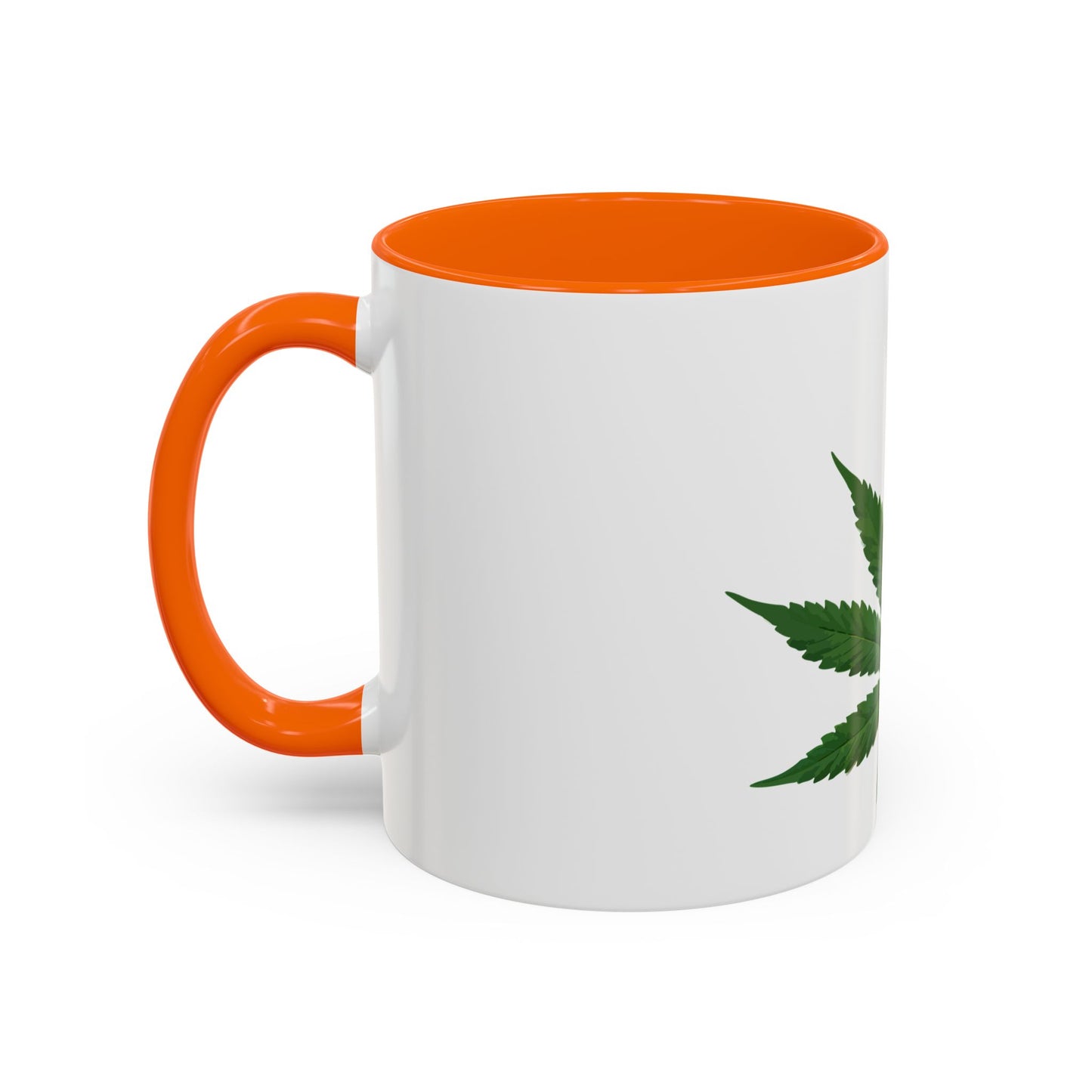 Marijuana Leaf Accent Coffee Mug | Cannabis Lover's Gift, Unique Coffee Cup, Pothead Mug, Stoner Gift Idea, Greenery Decor
