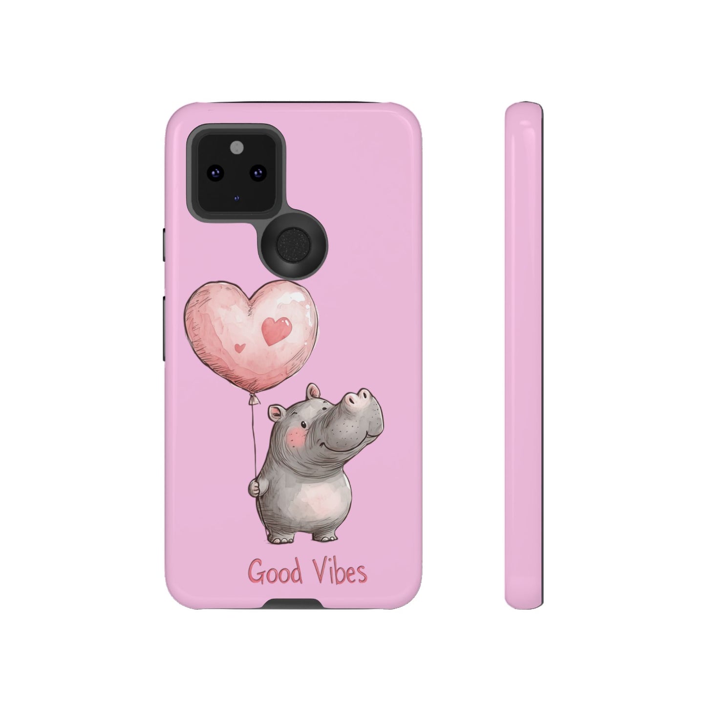 Cute Hippo Phone Case | Good Vibes, Gift for Friends, Cute Phone Accessories, Animal Lover Gift, Happy Phone Cover