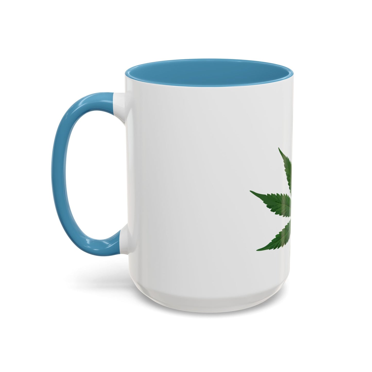 Marijuana Leaf Accent Coffee Mug | Cannabis Lover's Gift, Unique Coffee Cup, Pothead Mug, Stoner Gift Idea, Greenery Decor
