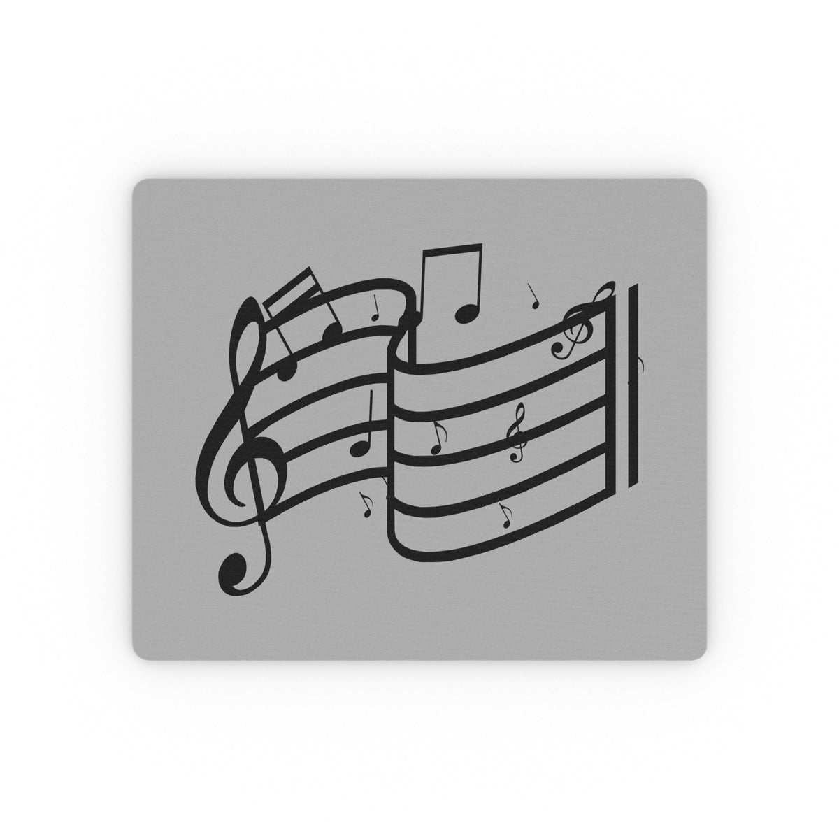 Music Notes Rectangular Mouse Pad – Treble Clef & Staff Desk Mat for Musicians