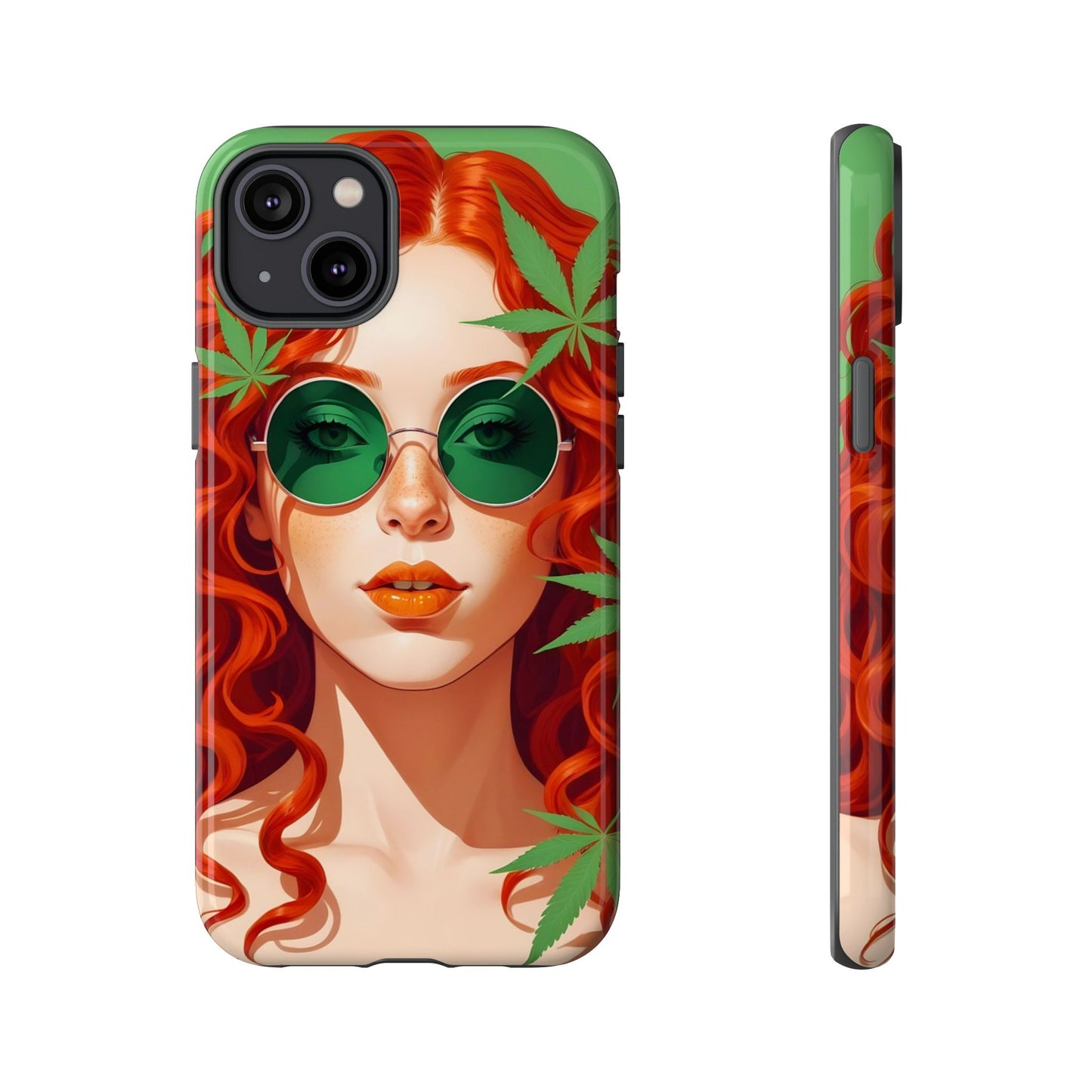 Vibrant Phone Case with Retro Greenery Design, Trendy Case for Casual Look, Gift for Her, Summer Vibes, Unique Phone Accessory