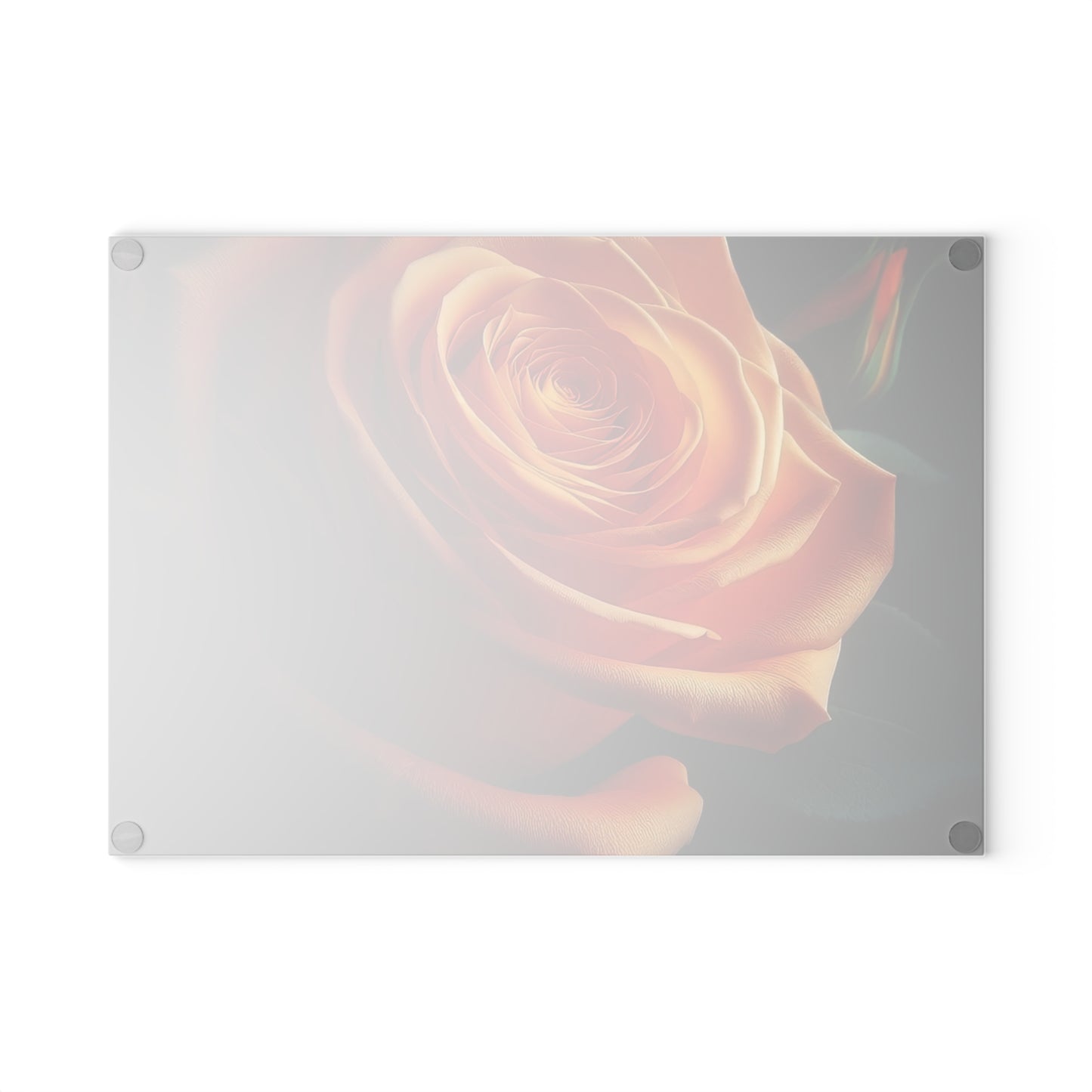 Elegant Rose Glass Cutting Board - Kitchen Decor, Wedding Gift, Floral Design, Home Cooking, Gift for Her