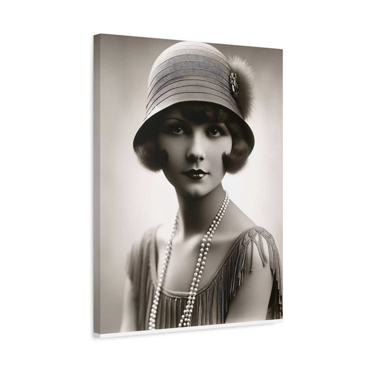 Vintage 1920s Flapper Portrait Canvas