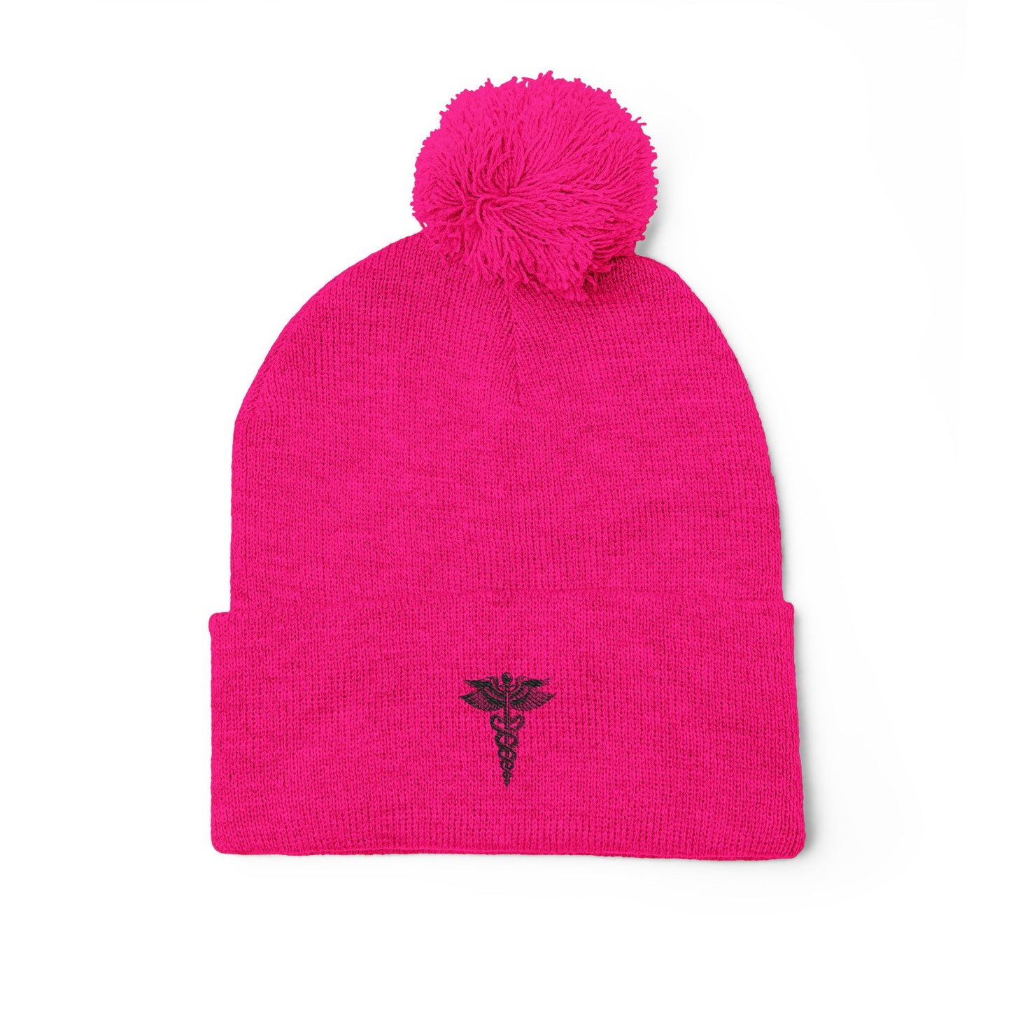 Cozy Pom-Pom Knit Cap, Winter Beanie, Embroidered Hat, Gift for Him/Her, Stylish Knitwear, Cold Weather Accessory