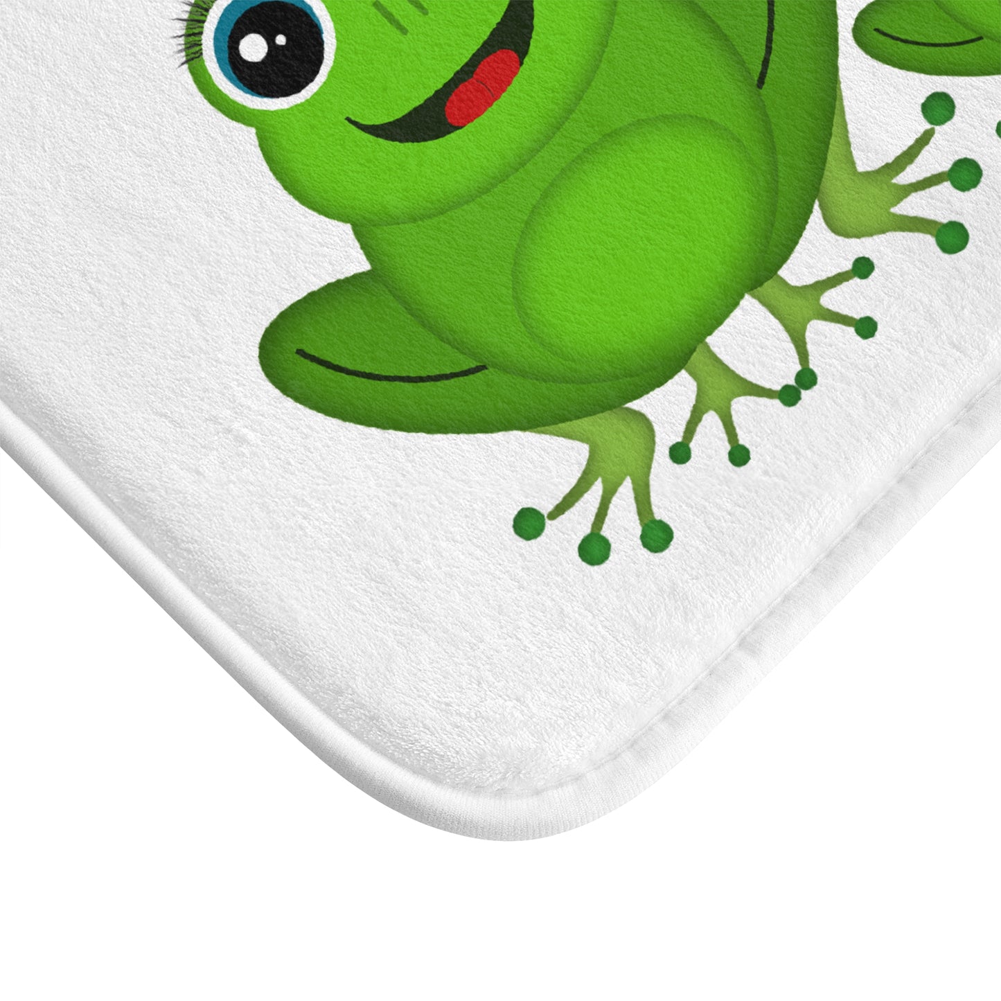 Playful Frog Bath Mat, Fun Bathroom Decor, Kids Bath Accessory, Froggy Home Essentials, Gift for Nature Lovers