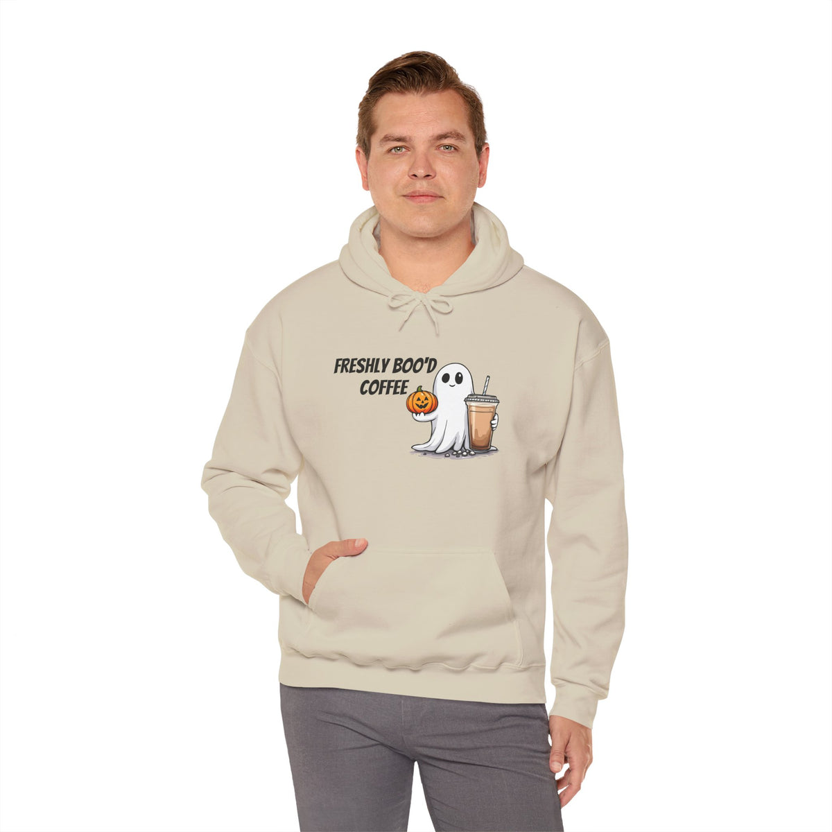 Ghostly Coffee Unisex Hoodie, Halloween Sweatshirt, Cute Fall Apparel, Cozy Casual Wear, Gift for Coffee Lovers, Fun Spooky Style