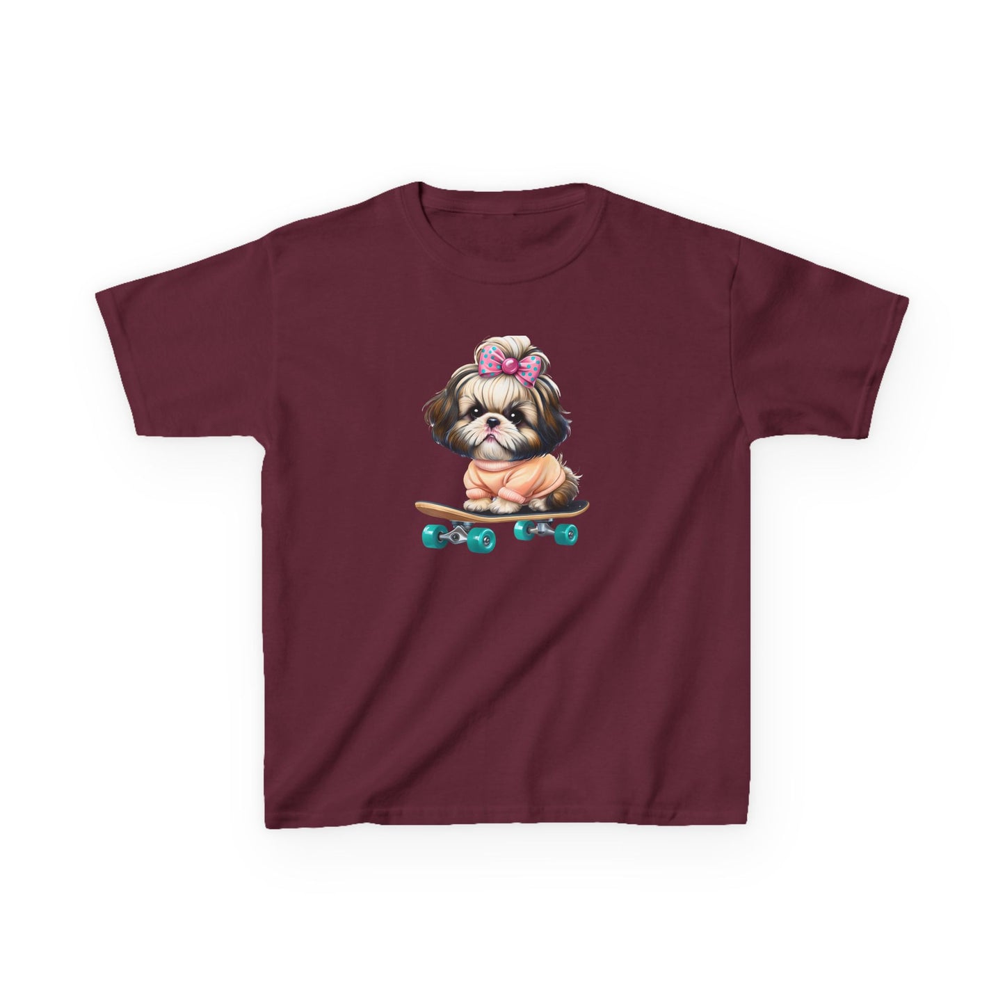 Cute Puppy Skateboard Kids Tee