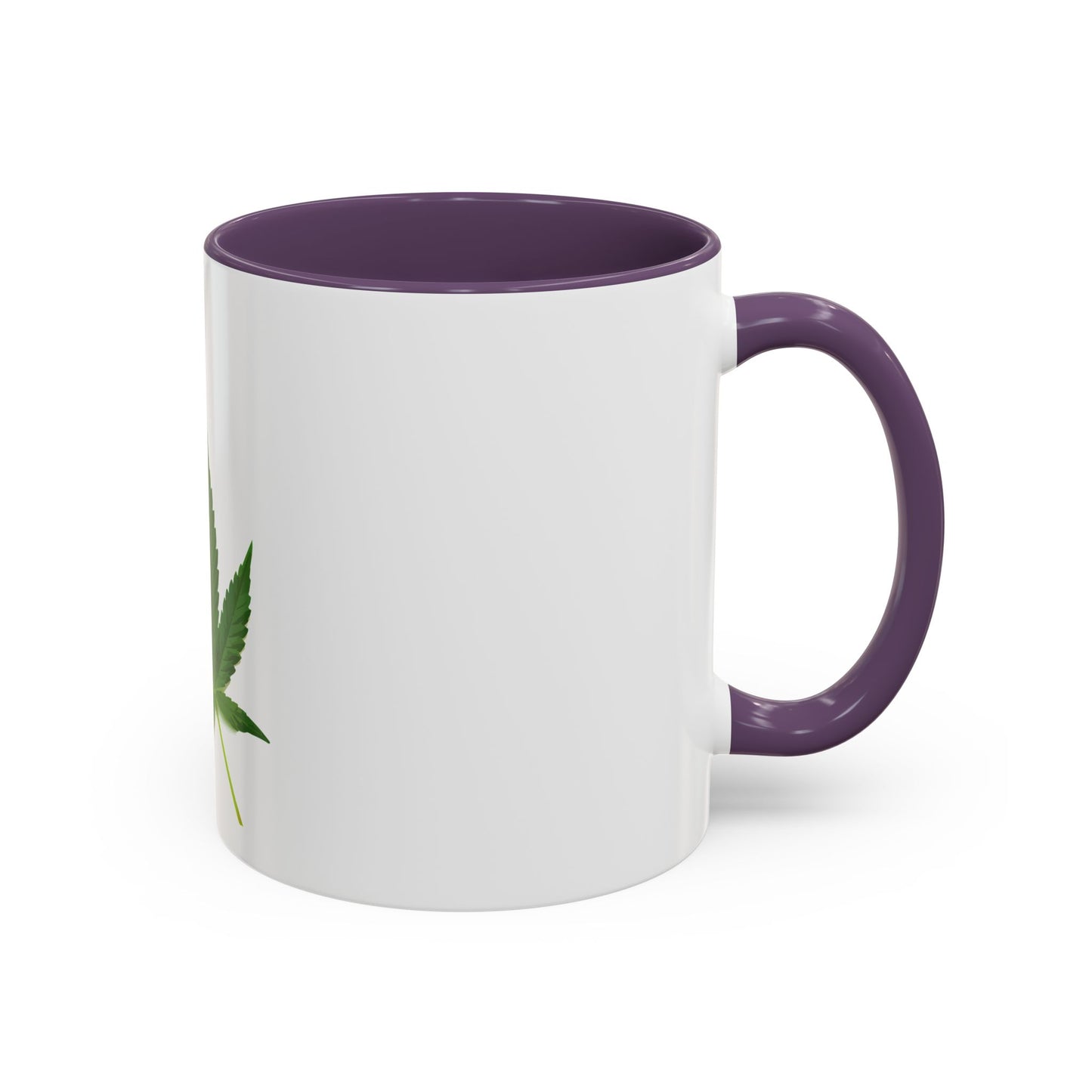 Marijuana Leaf Accent Coffee Mug | Cannabis Lover's Gift, Unique Coffee Cup, Pothead Mug, Stoner Gift Idea, Greenery Decor