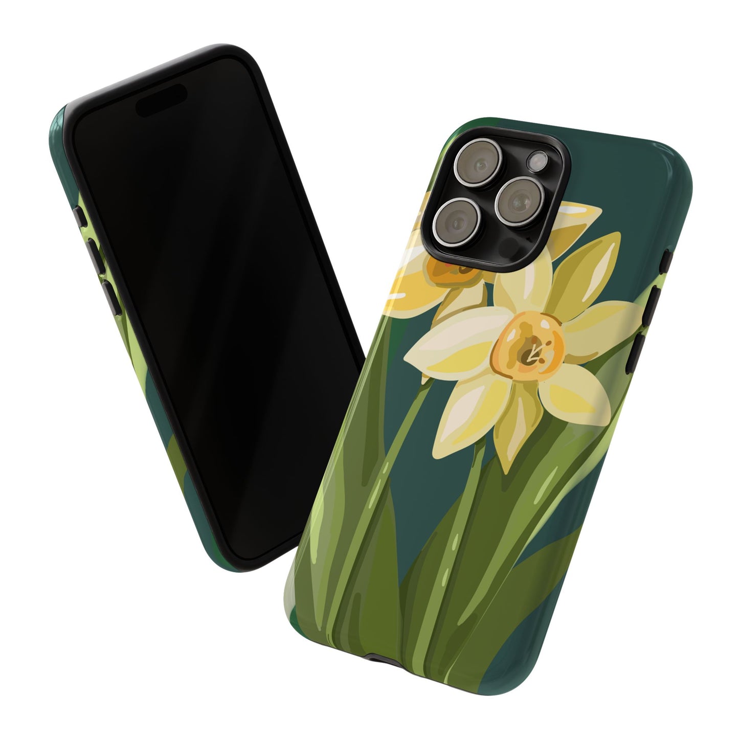 Floral Phone Case - Yellow Daffodil Design, Tough Phone Cover, Spring Decor, Floral Gift, Nature-Inspired Accessories
