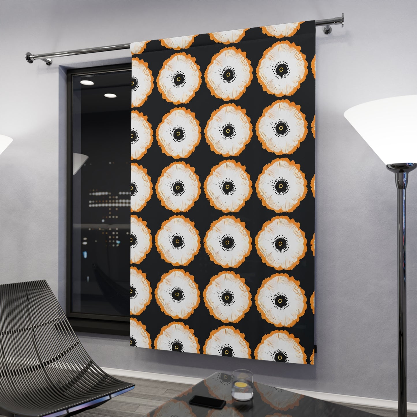 Floral Blackout Window Curtains, Elegant Floral Home Decor, Modern Living Room Accent, Ideal for Bedroom or Dining Room, Unique Gifts, Bold