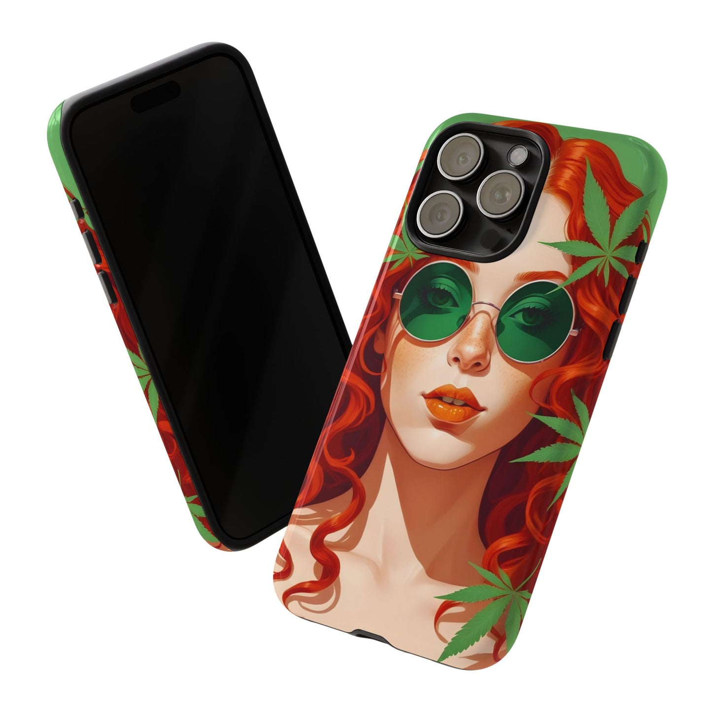 Vibrant Phone Case with Retro Greenery Design, Trendy Case for Casual Look, Gift for Her, Summer Vibes, Unique Phone Accessory