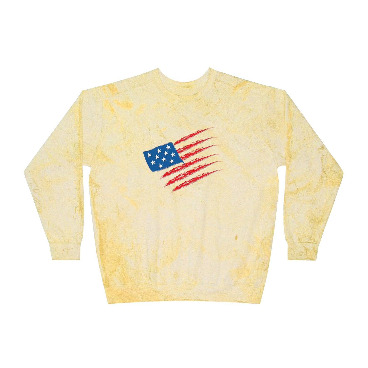 Patriotic Color Blast Crewneck Sweatshirt - Unisex, USA Flag, Casual Wear, Gift for Veterans, Independence Day Apparel