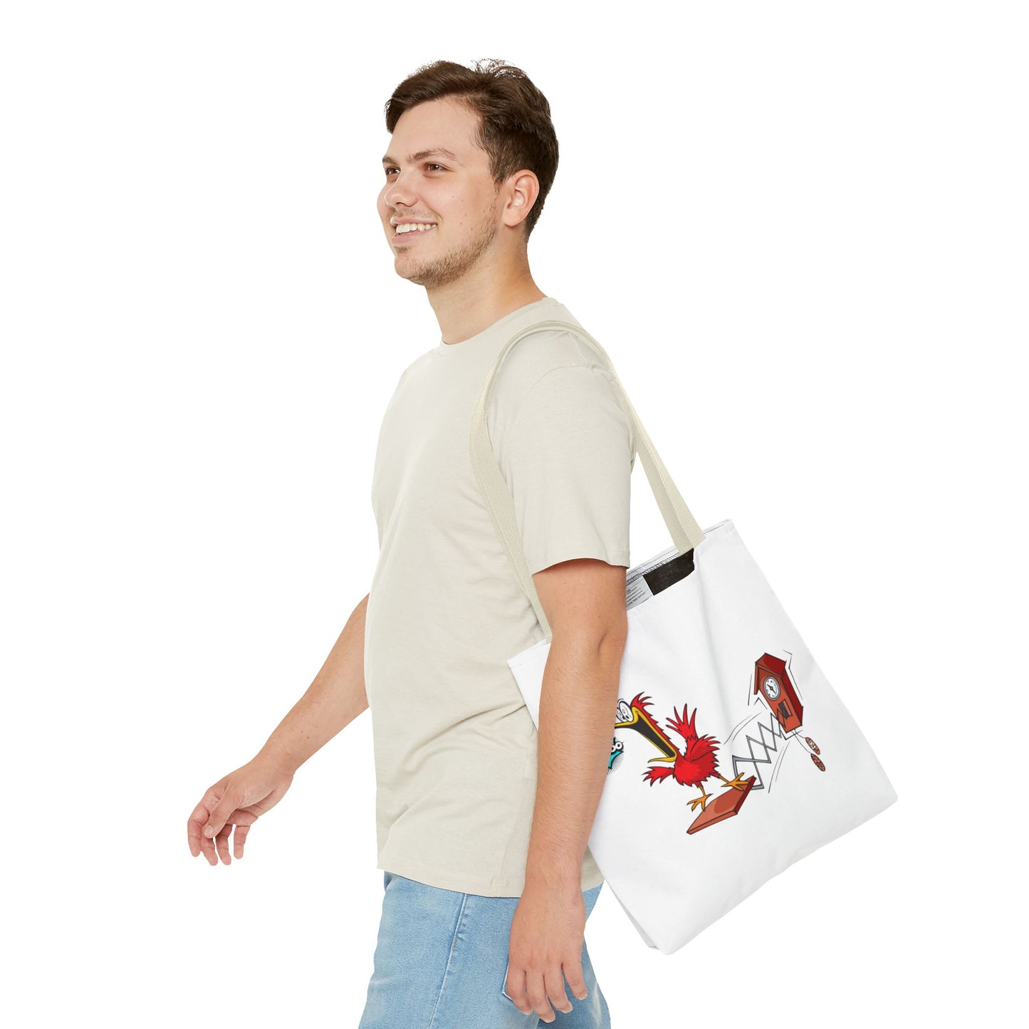 Quirky Cartoon Tote Bag, Funny Gift, Bird Lover's Bag, Everyday Use, Shopping