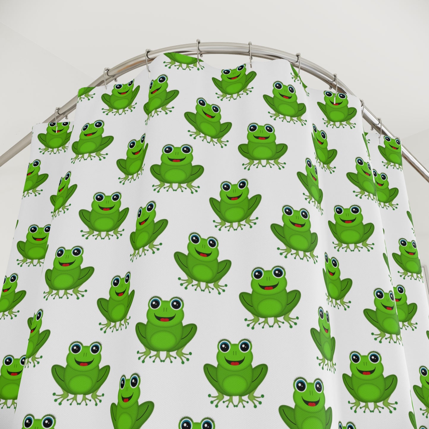 Cheerful Frog Shower Curtain | Cute Bathroom Decor, Frog Lovers Gift, Fun Home Accessory, Kids Bathroom, Unique Gift Idea