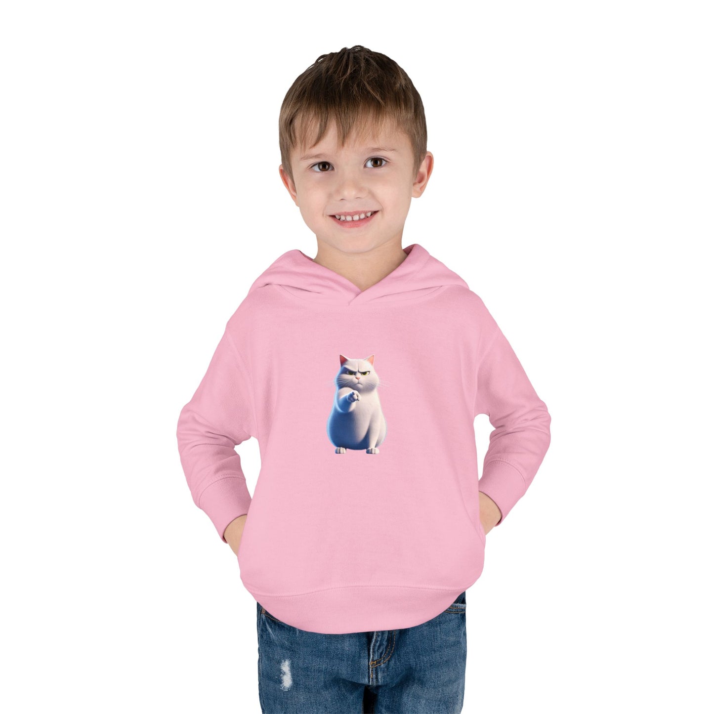 Cute Cat Toddler Hoodie, Fleece Pullover, Kids Sweatshirt, Birthday Gift, Animal Lover Apparel, Cozy Kids Clothing
