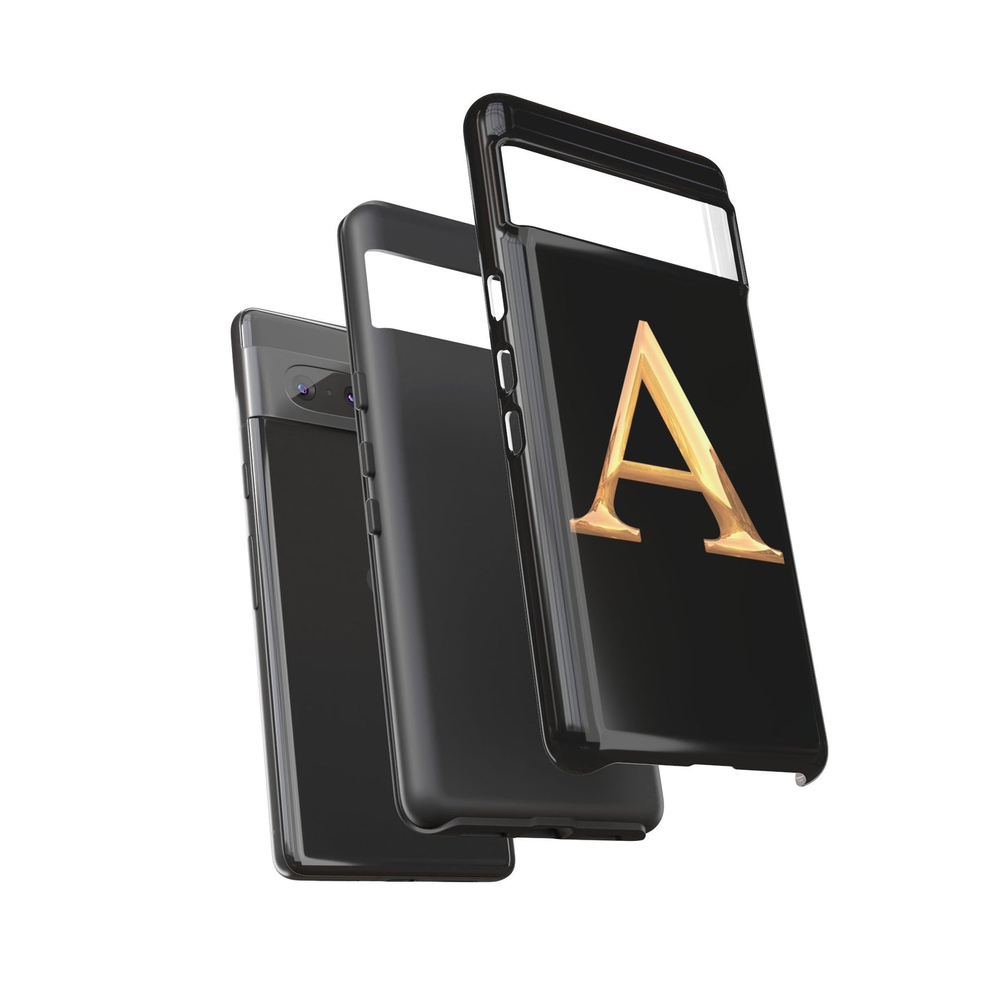Custom Phone Case with Gold Letter A, Monogrammed Gift, Tough Protective Case, Personalized Phone Accessory, Unique Phone Cover