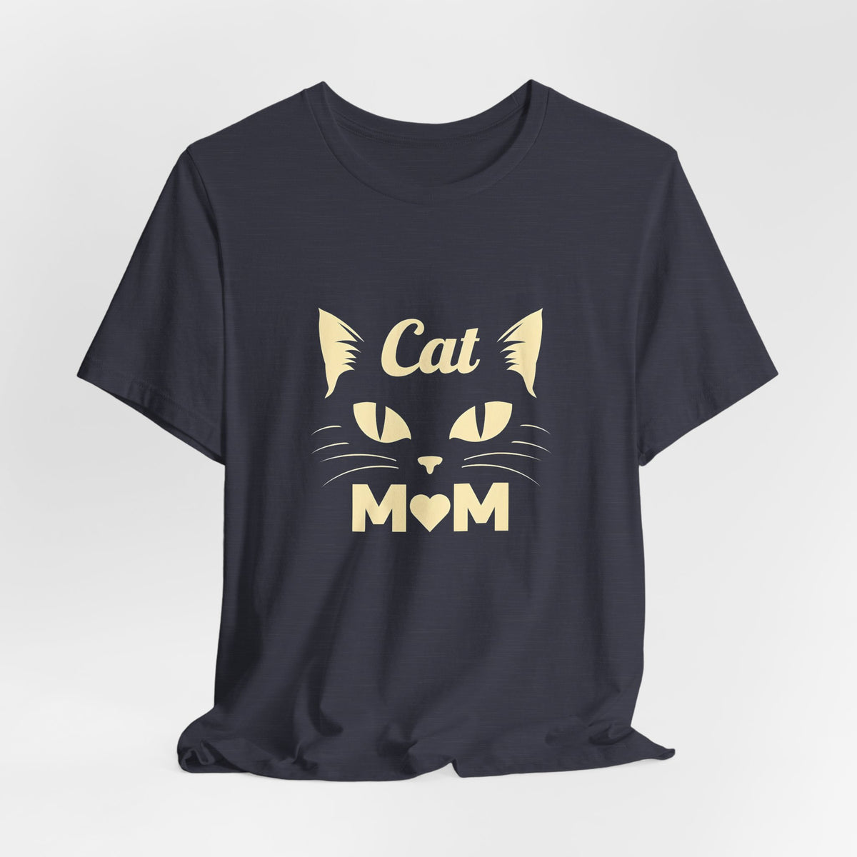 Cat Mom T-Shirt — Cute Cat Face Graphic Tee for Cat Lovers