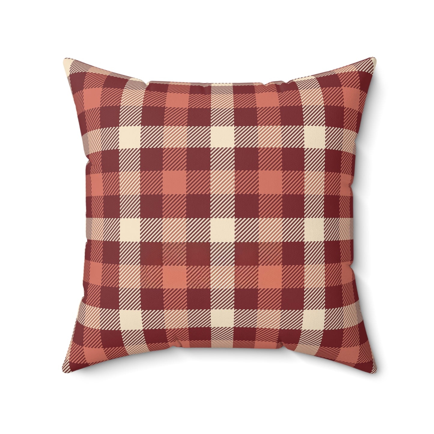 Cozy Plaid Square Pillow, Farmhouse Decor, Rustic Cushion, Autumn Throw Pillow, Gift for Home, Couch Pillow, Living Room Accent