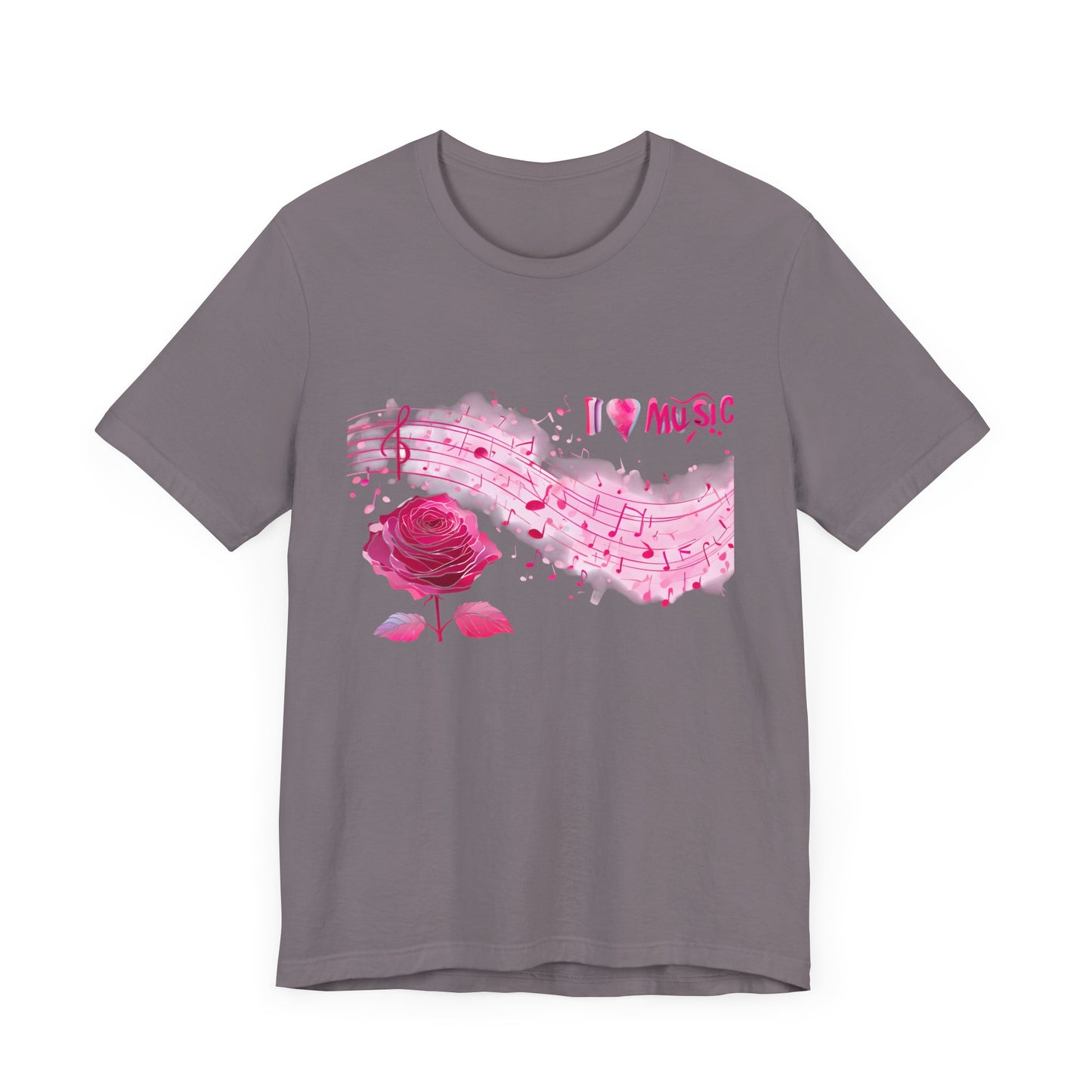 I Love Music Tee, Music Lover Shirt, Floral Music Notes Top