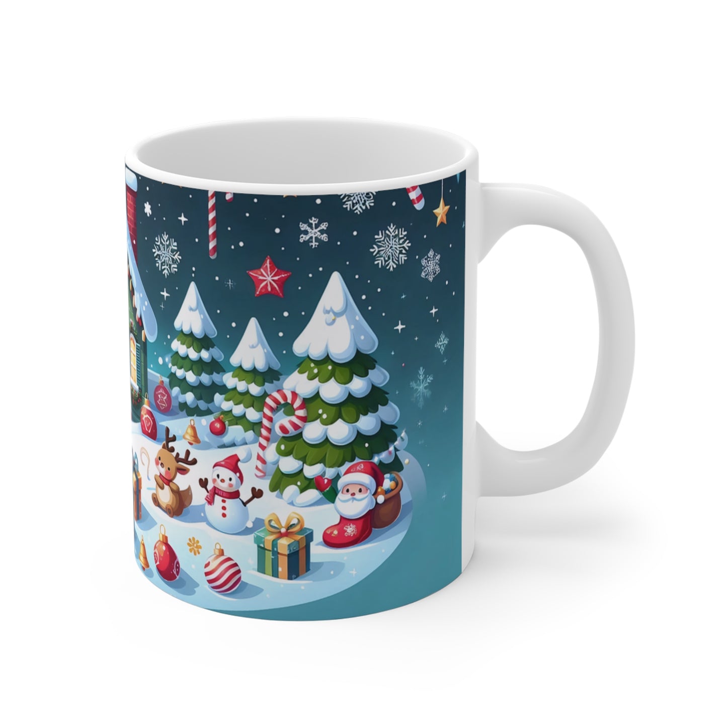 Festive Winter Mug, Holiday Gift, Christmas Coffee Cup, Seasonal Decor, Cozy Beverage Holder