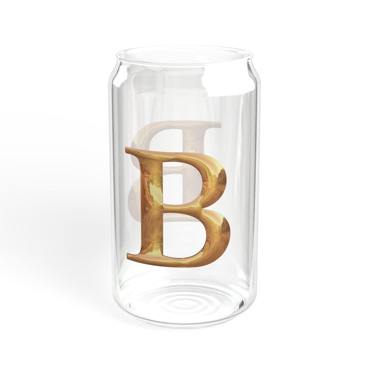 Personalized Sipper Glass, Customizable Drinkware Letter B