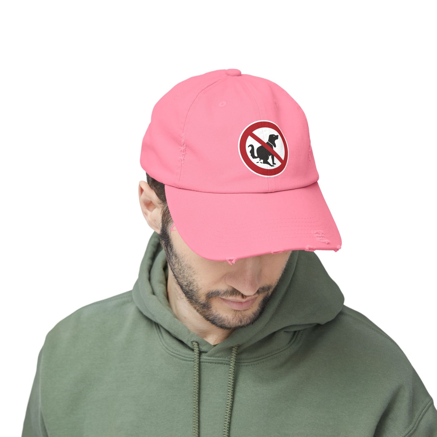 Unisex Distressed Cap with No Dogs Allowed Design | Casual Wear, Dog Owners Gift, Trendy Cap for Pet Lovers, Outdoor Style