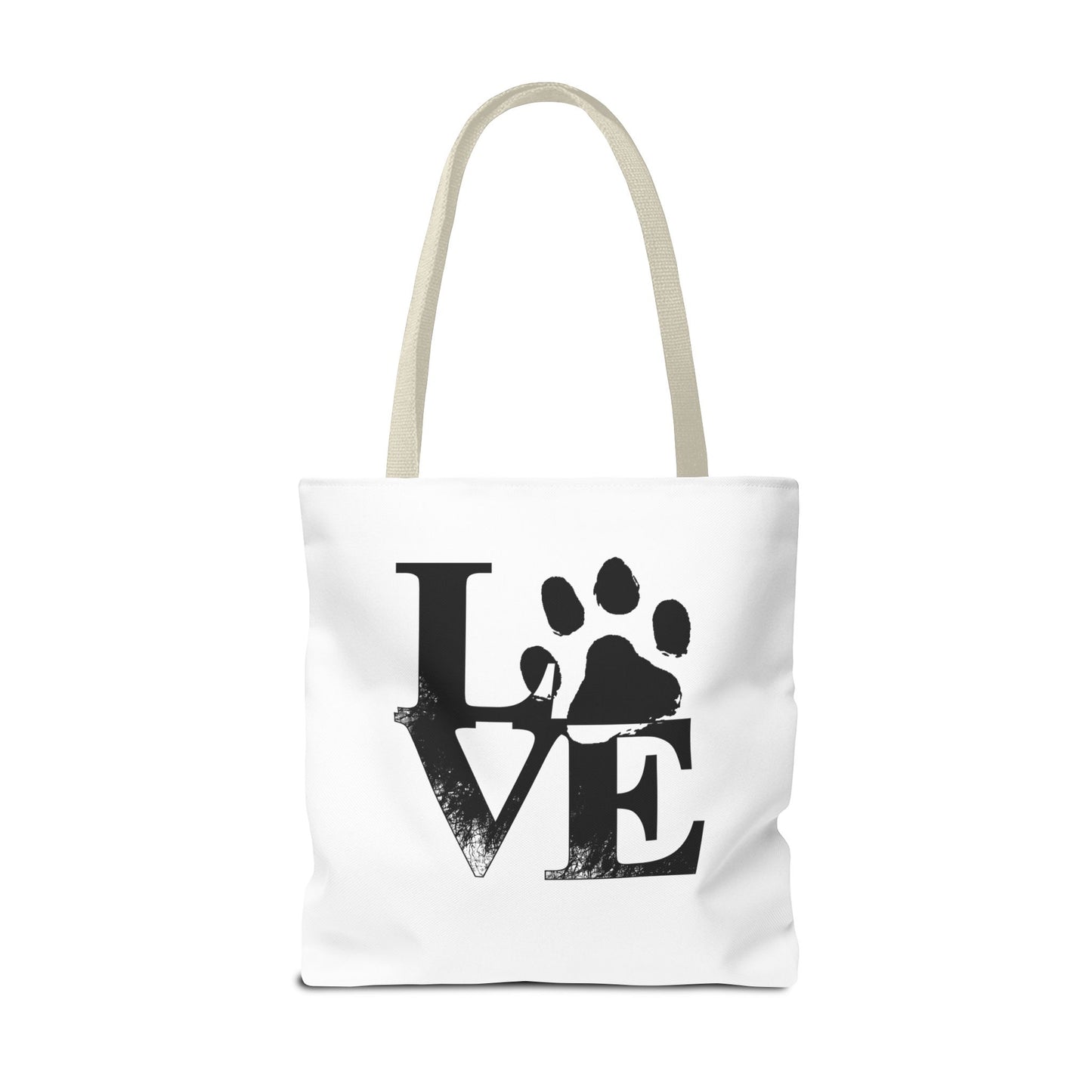 Love Paw Print Tote Bag, Pet Lover's Gift, Eco-Friendly Shopping Bag, Animal Rescue Fundraiser, Personalized Pet Tote