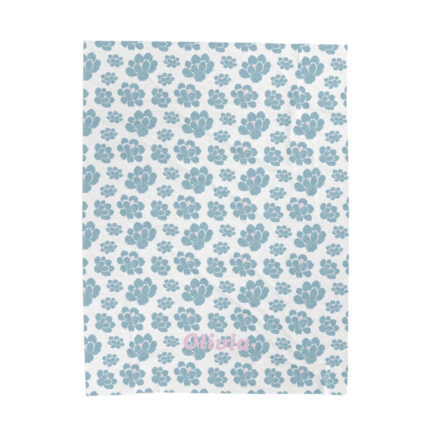 Cozy Velveteen Plush Blanket - Name - Olivia
