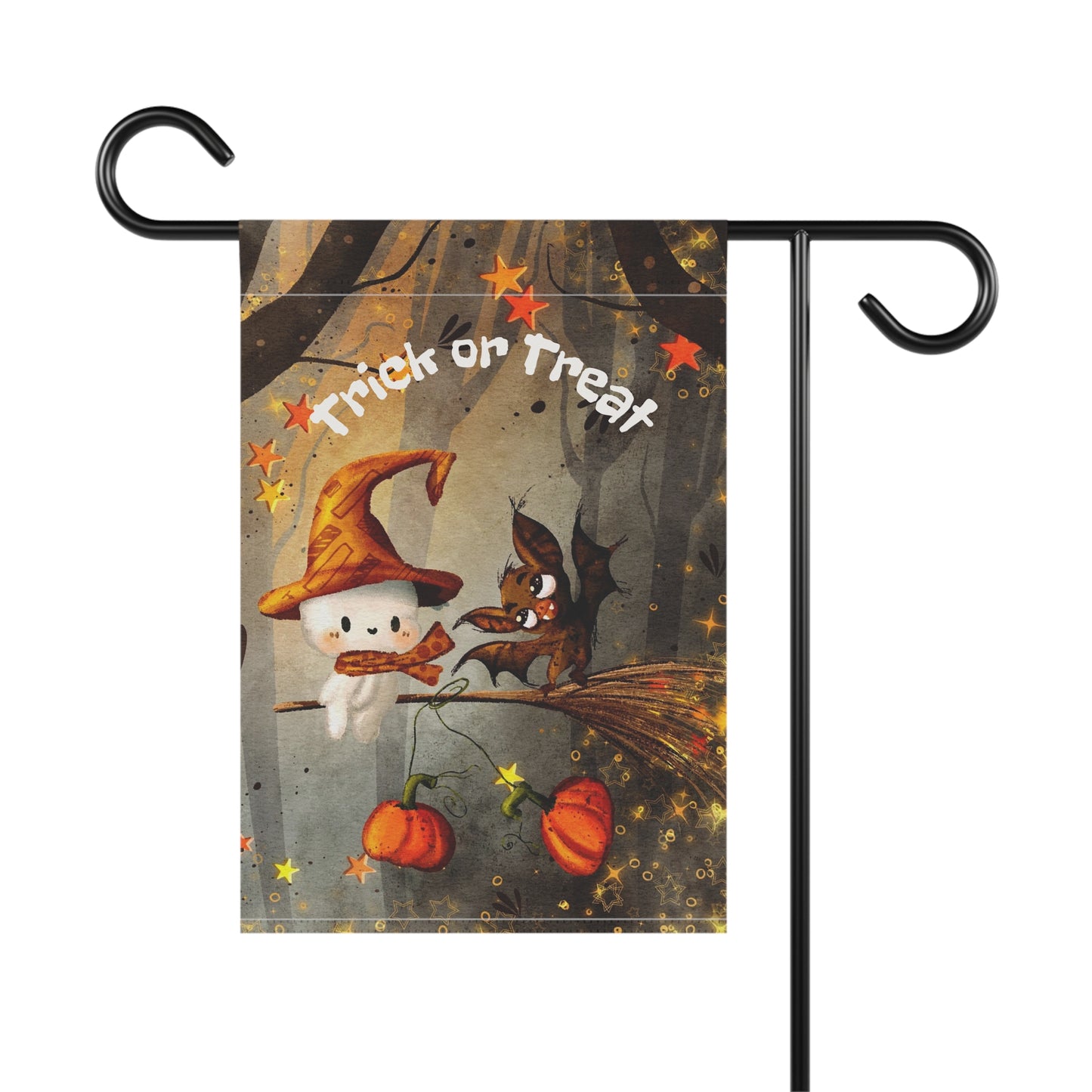 Halloween Garden Banner, Trick or Treat Decor, Seasonal Outdoor Flag, Fall Celebration Decoration, Holiday Yard Sign