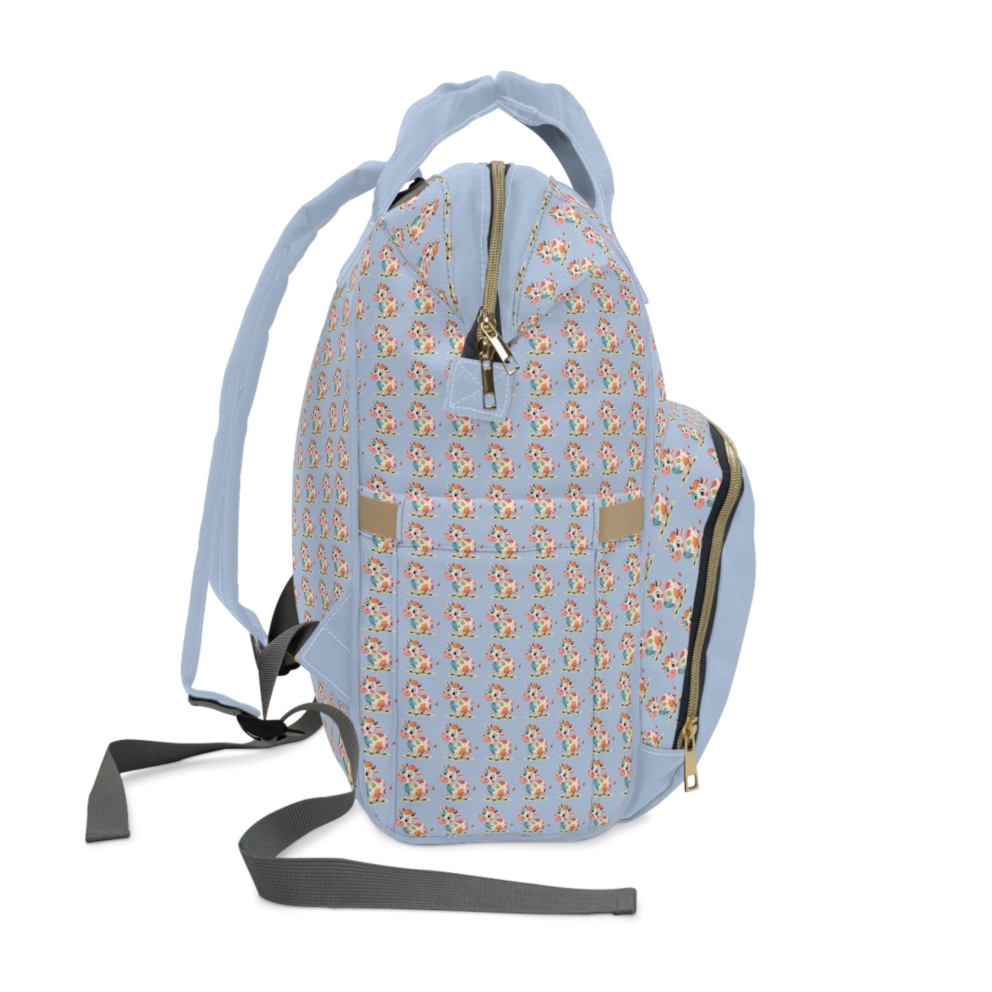 Cute Cow Pattern Diaper Backpack, Functional Baby Bag, Stylish Nursery Essential, Ideal for Moms and Dads, Baby Shower Gift, Travel Friendly