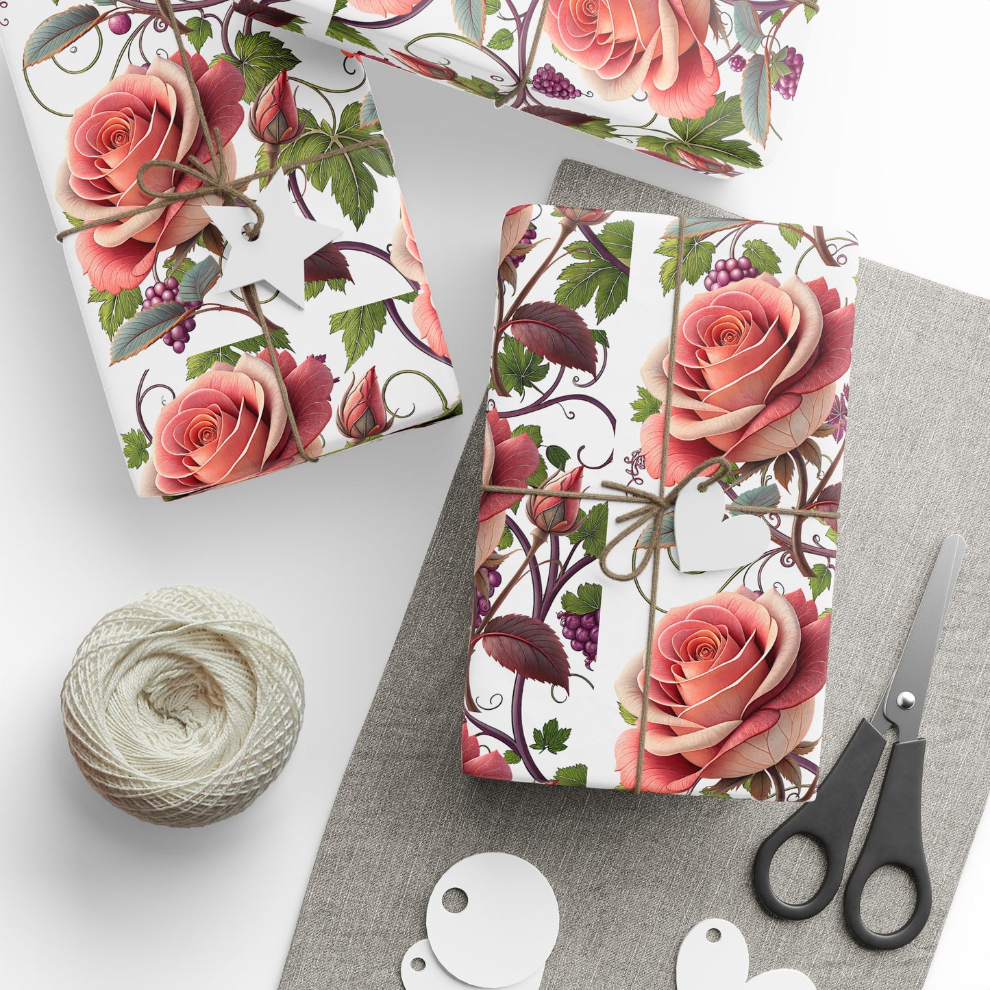 Floral Gift Wraps - Elegant Flower Wrapping Paper for Birthdays, Holidays, Weddings, Celebrations, Eco-friendly Gift Wraps