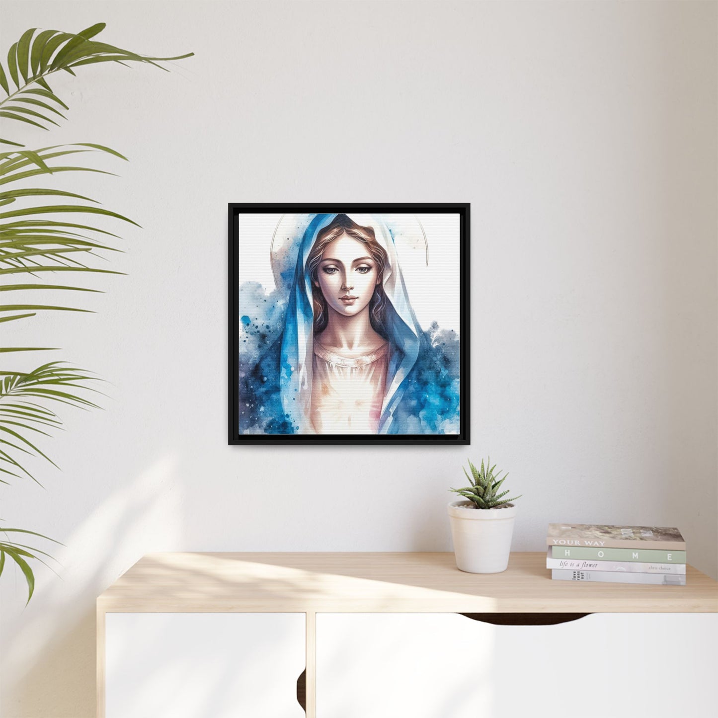 Framed Canvas Art Print, Spiritual Decor, Religious Artwork, Wall Decor, Gift for Faith, Elegant Home Decoration