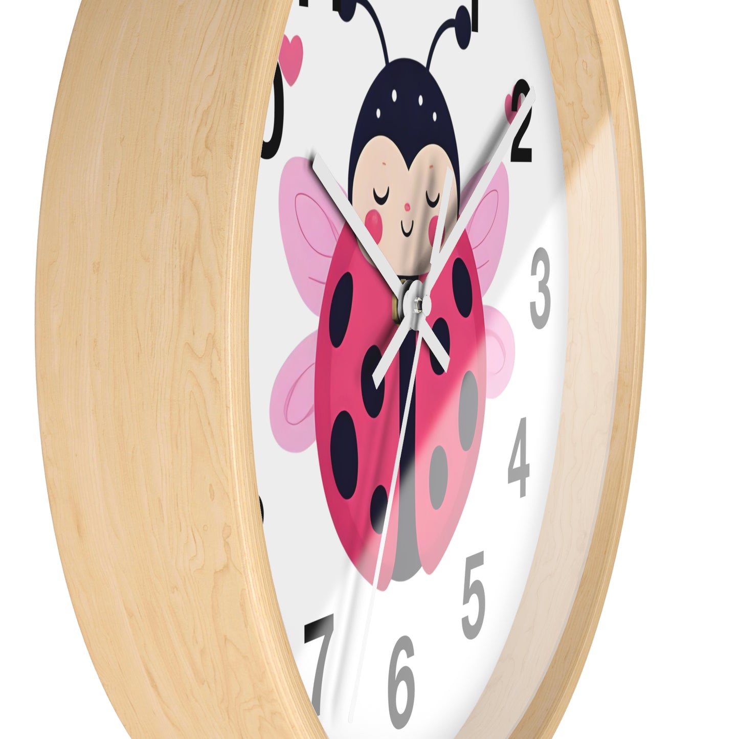 Cute Ladybug Wall Clock, Children's Room Decor, Playroom Wall Art, Birthday Gift, Nursery Timepiece